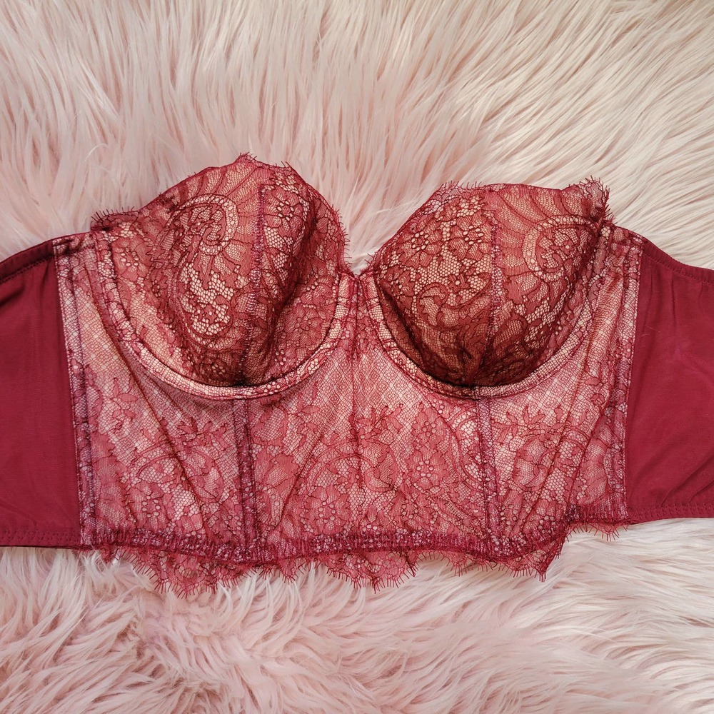 Victoria's Secret Long line Lace Bustier 36C